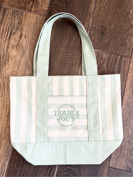 Trader Joe'S Handbags - Trader Joe's Limited Edition Seafoam Green Mini Stripe Tote—Summer ‘26 Collector